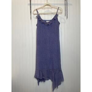 DEADSTOCK! Vintage Mary Mcfadden Y2K Dress Polka Dot Spaghetti Strap Ruffle 8